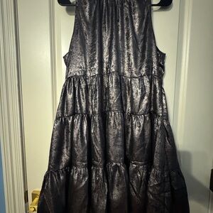 TCEC Black Ruffled Tiered Halter Sundress